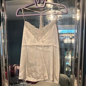 Elegant White Lace Trim Cami Top